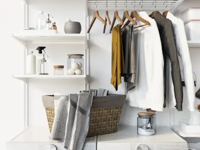 wall module Algot 13 washing machine  Laundry set 3D model