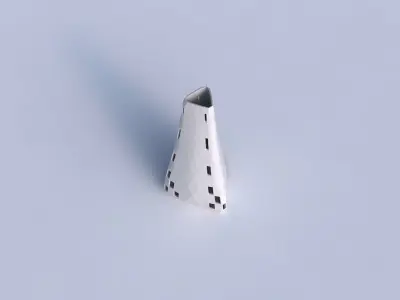 Vase puffy tipped triangle with checker grid lattice 3 3D print model