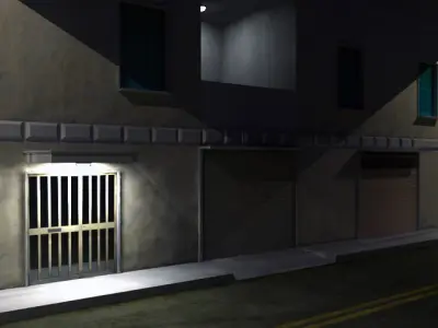 Building apartment at night 3D model