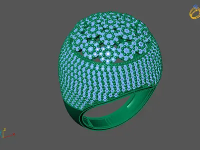 STL 3DM Print Ready Women Diamond Ring Lightweight Printable  3D print model 170