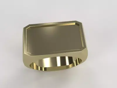 Square Signet Ring Size 10 Mens Ring Jewelry 3D print model