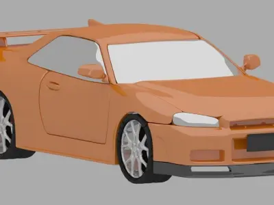 Nissan Skyline Low-poly 3D model