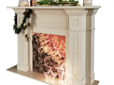 Christmas fireplace 3D model