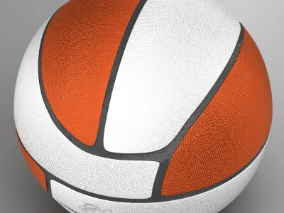 Basketball ball Euro white Low-poly 3D model