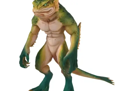 Lizardfolk  Game Ready 3D Character Model Low-poly 3D model