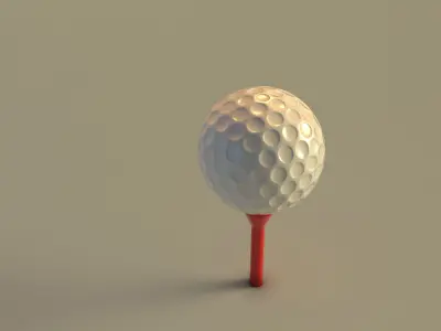 SPORT---GOLF---Ball golf ball on tee Free low-poly 3D model