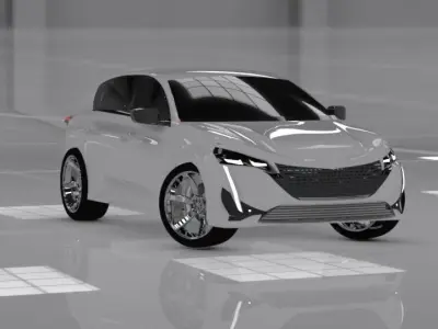 Peugeot 308 hybrid 3D MODEL  ONLY SURFACING 3D model