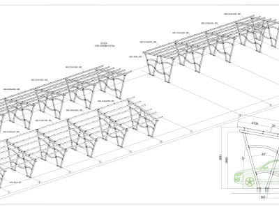 100 kWp Solar Carport Project Type 11 3D model