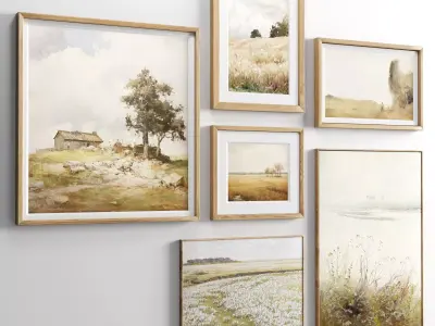 Minimal Photo Frame Set - 17 Low-poly 3D model
