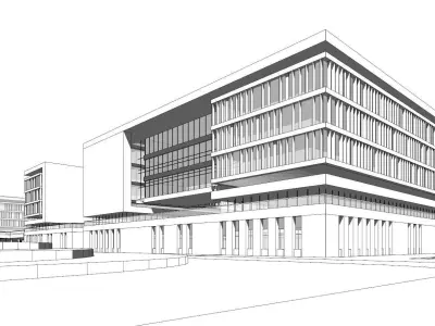 Office Building Industrial Park 3D model