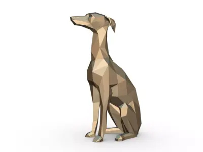 Italian Greyhound low poly 3D print model
