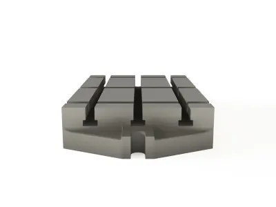 T-slot base plates for axial machines 3D model
