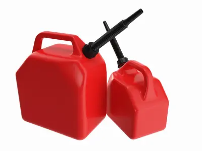 Plastic gas canister set 3D model