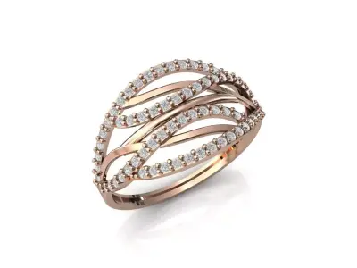 Women Ring Diamond Stone STL 3DM Lightweight Printable 3D print model 18