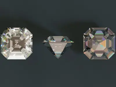 Diamonds Low-poly 3D model