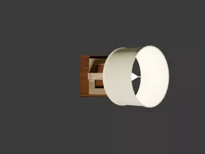 Funky Stickman Lamp with Bench Free low-poly 3D model