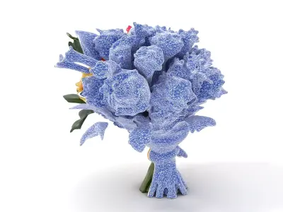 Elegant Floral Bouquet model pack Low-poly 3D model