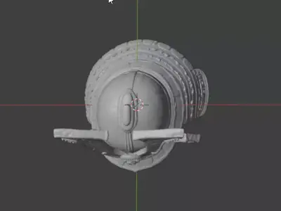 Stylized Samurai Helmet  Futuristic Carbon and Metal Armor 3D model