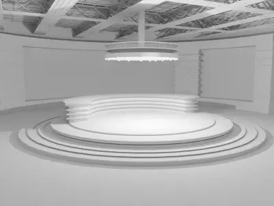 TV Studio News - No Material Low-poly 3D model