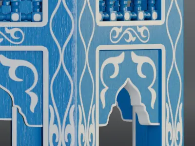 Moroccan octagonal side table 02 3D model