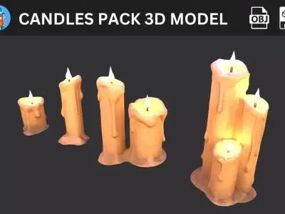 Candles Pack 3D Model 3D model