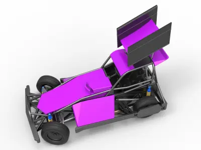 New Zealand Superstock car while turning Version 2 Scale 1 to 25 3D print model