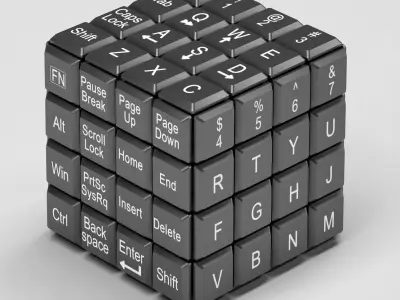 Rubiks Cube keyboard Free 3D model