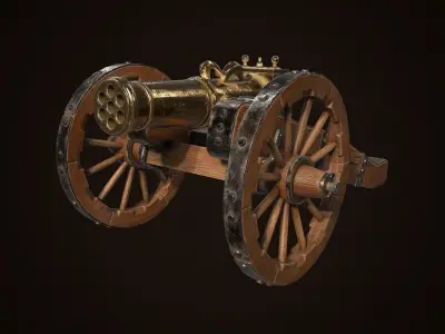 Cannon Low-poly 3D model