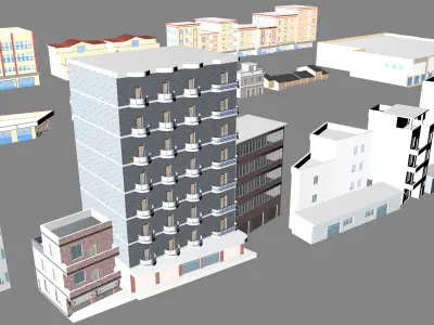 Township building housing 3D model
