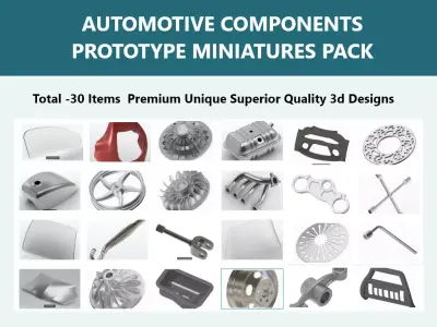 AUTOMOTIVE COMPONENTS PROTOTYPE MINIATURES PACK  3D Model Collection