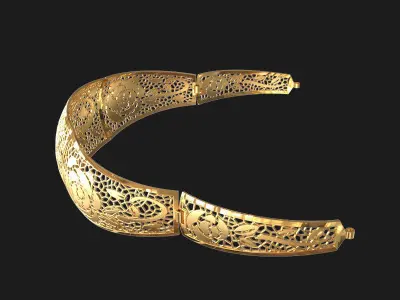 Floral bracelet 3D print model