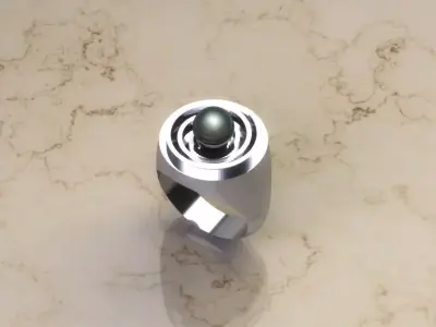 Spiral Pearl Ring 3D print model