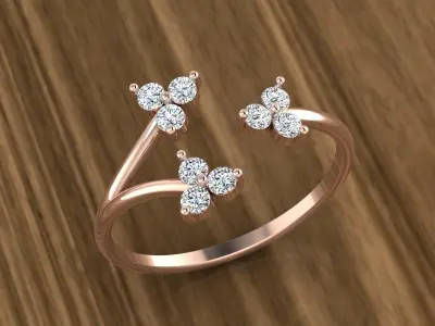 Jewelry Diamond Ring 3D print model 13