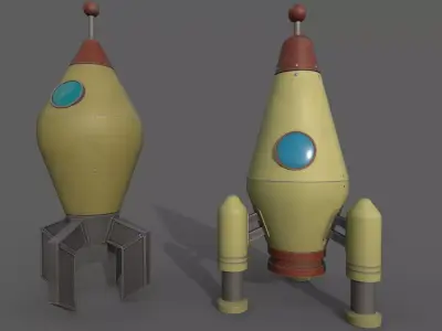 Space Rocket Free low-poly 3D model
