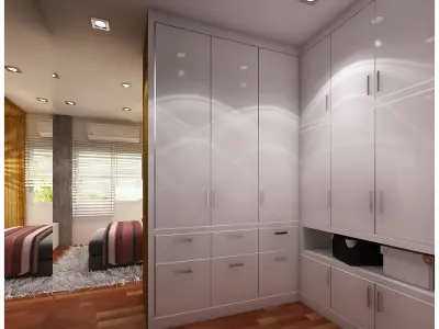 bedroom 8 modern with wood accents 3D model