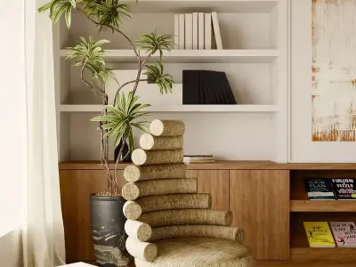 Mid Century interior  Livingroom 3D model