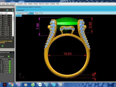 Luxury Cushion Cut Gemstone Engagement Ring for Women 3D Mod 477 3D print model