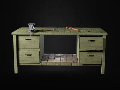 Low-Poly Workbench by Nikdox Low-poly 3D model