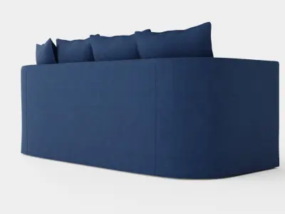 Monroe sofa indigo Low-poly 3D model