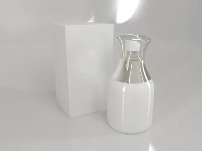 4 Luxury Bottle and Box - White edition 3D model
