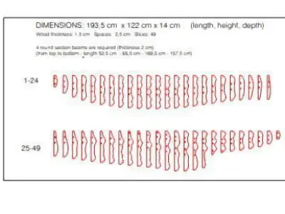 Parametric Wavy Wooden Panels 11 3D model