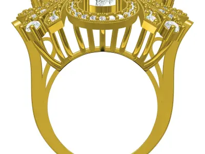 Antique Emerald Art Deco Ring 3D print model