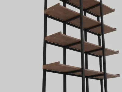 Bookshelf for Low Poly Games Free low-poly 3D model