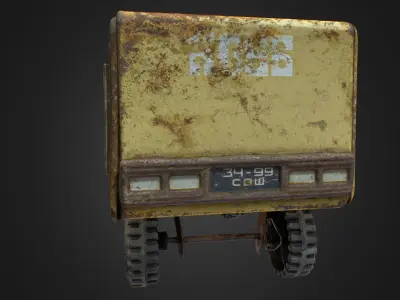 Old USSR Soviet Metal Toy Car URAL BREAD 3D model