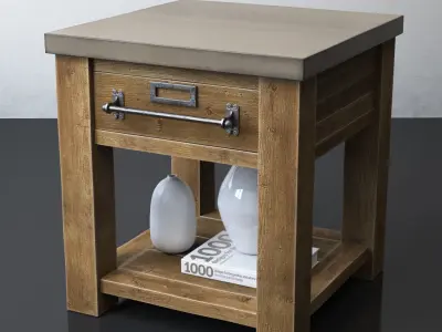 RH ZINC-TOP MERCANTILE SIDE TABLE 22sq 3D model