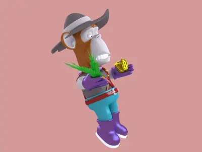 monkey toon yacht chimp club unreal bored mod engine 3D model