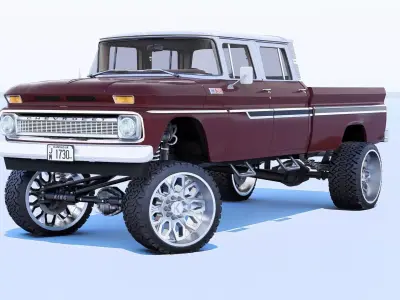 Pickup 1963 C30 4 Door Long Bed 3D model