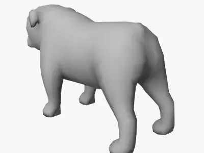 Low Poly English Bulldog Low-poly 3D model