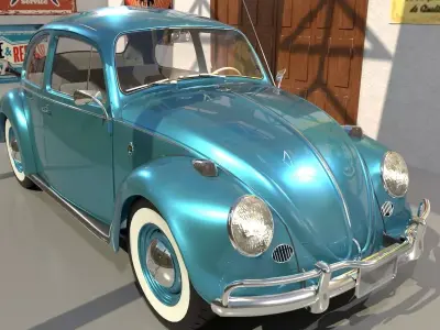 Volkswagen beetle sedan 1963 3D model