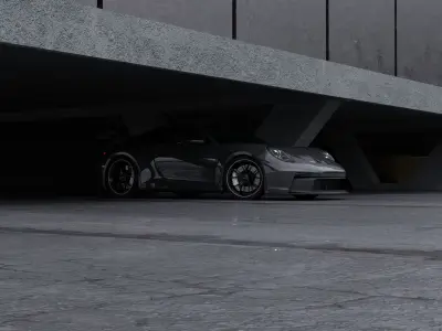 Car Moody Scene 3D Blender File Textured FBX File 3D model